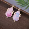 Novo Brocado de Canto Estilo Chinês Abóbora e Cavalo da Fortuna Bordado Dupla Face Pulseira DIY Feita à Mão Pingente Acessórios Pequenos Enfeites Pendurados Atacado