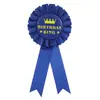 [Insignia de hojalata para corsage al por mayor] Insignia Rey del Cumpleaños negro dorado para hombre Insignia para fiesta de cumpleaños se puede fijar