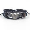 Temu venda quente pulseira de couro com contas vintage transfronteiriça joia de estudante tecida personalizada pulseira de couro ajustável