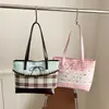 Estilo Coreano Floral Fresco 2026 Encaje Nuevo Gran Capacidad para Viajar Cuadros Bolso Tote de un Solo Hombro/de Mano para Mujer