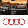 Adecuado para la Modificación del Modelo Jeep Wrangler 18, Accesorios Decorativos para el Anillo de la Ventilación Frontal del Aire Acondicionado