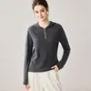 Nueva Sudadera con Capucha de Punto 100% Cachemir Puro Kang Sai Ni para Mujer con Hebilla Suéter Versátil de Color Sólido Elegante Top Holgado