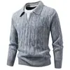 Novo suéter de malha masculino outono e inverno, falso duas peças, com gola virada, espessado, moderno, estiloso, solto, camisa básica casual para homens