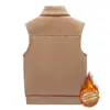 Chaleco de terciopelo dorado con forro polar para otoño e invierno, nuevo, para hombre, a prueba de frío, cálido, tipo chaqueta para personas de mediana edad y mayores