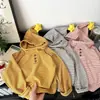 Camiseta infantil con capucha para niños y niñas, nueva de otoño 2026, con diseño de muñeca de estrella, top a rayas de manga larga personalizado