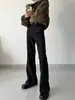 Calça de terno de cor sólida com drapeado e microflare para homens, estilo American high street, calça casual versátil, versão extra longa para homens altos, calça de terno
