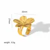 Pulsera, Anillo y Pendientes de Acero de Titanio Florales de Moda Estilo Ins para Mujer, Juego de Joyería Personalizable Ajustable de Acero Inoxidable