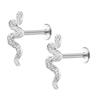 Aretes Transfronterizos de Nuevo Estilo Aretes de Metal de Acero Inoxidable Zircón Micro-Incrustado Aretes para el Cartílago de la Oreja Joyería de Comercio Exterior Accesorios de Alta Gama para Mujer