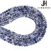 Jinghui DIY tejido a mano cuentas redondas cortadas azul natural 2m-4m cuentas facetadas material para joyería cuentas sueltas