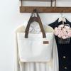 Bolsa de ombro leve para estudantes, bolsa de lona simples e de grande capacidade, bolsa tote artística para mulheres, bolsa de pano portátil para deslocamento diário