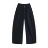 Pantalones de Hoz Diseño Estilo Americano Verano 2025 Cintura Baja Adelgazantes Rectos Sueltos Adelgazantes Pierna Ancha Largo Hasta el Piso