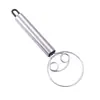 Batidora de masa de bobina circular doble de acero inoxidable, herramienta manual doméstica para amasar y mezclar para masa de pastel y horneado