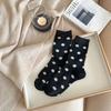 24 Outono e Inverno Wave Dot Meias Estilo Japonês Vintage Polka Dot Mid-barrel Meias Empilhadas Coreia do Sul Dongdaemun Ins Meias Femininas da Moda