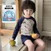 Traje de baño coreano de dos piezas para niños, nuevo traje de baño de manga larga protector solar de secado rápido, conjunto de natación de verano