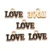 Accesorios para Joyería de Aleación DIY Letra Inglesa Amor Etiqueta Esmaltada Colgante Redondo Pulsera Llavero Collar Encanto
