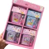Kappibala Mini Cadeado de Bolso Livro Sanrio Kulomi Caderno de Anotações Manual Livro de Conjunto de Cola PU Descompressão