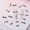 Accesorios de Uñas de Moda: Decoraciones de Zapatilla de Ballet con Lazo Rosa Dulce, Piezas de Decoración 3D de Aleación para Uñas