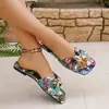 2026 Nuevas Chanclas Planas de Verano para Mujer Moda Europea y Americana Estampado de Moño Sandalias Versátiles para Exteriores Transfronterizas Tallas Grandes