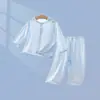 Conjunto Dividido de Bebé Verano Delgado Manga Larga Ecosilk Ropa de Casa para Niños y Niñas, Ropa para Bebés, Ropa para Aire Acondicionado