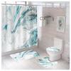 Cortina de Ducha Exquisita con Degradado de 4 Piezas Cortina de Baño Moderna Minimalista Azul-Verde Decoración Artística para el Baño con Ganchos