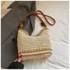 Bolsa de Crochê Vazada para Mulheres, Bolsa de Ombro Casual de Verão, Bolsa Transversal de Grande Capacidade para Praia e Férias