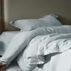 Estilo Wabi-Sabi Minimalista Relaxado Tencel Multicamadas Pregas Cantos Roupa de Cama de Luxo Conjunto de Quatro Peças para Dormir Nu