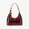 Bolsa de Ombro Única Vermelha de Grande Capacidade para Mulheres 2025 Nova de Alta Qualidade Vintage Tote Usada Bolsa de Noiva Casamento Bolsa Feminina