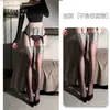 Nuevas Medias Sexys Calientes de Shuoyao con Estampado de Leopardo, Portaligas Divididas, Celebridad de Internet, Abertura Libre para Quitar, Estampado de Leopardo, Seda Negra A276