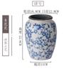 Vaso de Porcelana Azul y Blanca con Grietas de Hielo Estilo Chino Antiguo Estilo Chino Cerámica Vintage para Flores Decoración de Sala de Estar Vestíbulo de Hotel Alta Calidad