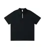 Camisa Polo Ligera de Verano 220g Bloque de Color Media Cremallera Manga Corta Estilo Japonés para Hombre Versátil Casual de Negocios Top Venta al por Mayor