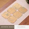 Juego de Posavasos de Brocado de Doble Cara Soporte para Taza de Té Mat para Tetera Zen China Tela Creativa Antideslizante Aislamiento Térmico Mat para Taza de Té