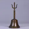 Sino de Três Pontas de Cobre Puro, Sino de Cobre Estilo Antigo, Sino para Decoração de Entrada de Casa, Atacado de Enfeites Domésticos, Atacado de Fabricante