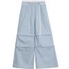 Pantalones Cargo Estilo Nuevo 2025 Tendencia Azul Secado Rápido Casuales para Mujer Verano Adelgazantes de Pierna Ancha