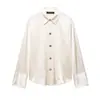 Z Estilo Europeo y Americano 2026 Nueva Moda Elegante Ropa para Mujer Venta al por Mayor Joyería Botón Decorado Camisa de Satén de Seda 8032660