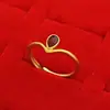 Anel de Latão, Anel Aberto Liso, Ouro Imitação, Cor Duradoura, Galvanizado, Estilo Casal, Ajustável, Anel Transfronteiriço, Par de Anéis