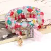 Pulseiras Bohemianas em Múltiplas Camadas, Quatro Pacotes, Pulseiras Coloridas com Pingente de Cristal e Franja, Joias de Moda Transfronteiriças Atacado
