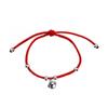 Pulsera de Campana de Cuerda Roja Tejida a Mano de Plata Esterlina S925 para Mujer Estilo Nicho de Mediados de Siglo Pulsera de Cuerda de Mano Año Animal con Cuentas de Transferencia