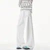 NASA SOBRE Pantalones deportivos de chándal con pliegues estilo americano de alta resistencia, dobladillo curvo, para hombre, tendencia primavera y otoño, holgados, casuales, de pierna ancha