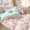 Cama de vento simples quatro peças lixamento colcha capa dormitório estudantil três peças algodão lavado à água lençol pele-friendly colcha capa atacado