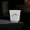 Dehua Jade Gordo Metálico Kung Fu Taza de Té Pequeña Hogar Cerámica Taza Individual Sencilla Taza Maestra de Té Taza para Cata de Té Regalo Comercial