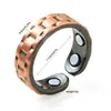 Pulsera cruzada tridimensional de dos tonos, superventas transfronteriza de Amazon, moda vintage, pulsera abierta de 9 imanes, al por mayor