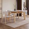 Mesa y Sillas de Comedor Plegables de Madera Maciza Estilo Americano, Extensible de Cuadrada a Redonda, Nuevo Modelo 2026, Estilo Vintage Francés Mediados de Siglo Wabi-Sabi