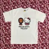 Camiseta de Manga Corta Holgada con Estampado de Letras Milo Estilo Nuevo Pe X Hellokitty25 para Hombre y Mujer 260g