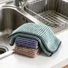 Pano de cozinha de fibra de carvão de bambu, pano de prato absorvente preguiçoso, pano de limpeza removedor de gordura para lavar louça doméstica