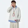 Sudadera Polo Manga Larga de Cuello de Camisa Empalmado Falso de Dos Piezas para Niños Solapa Casual Holgada Moderna Otoño 2025 Nuevo Estilo