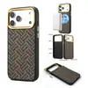 Capa Magnética de Carregamento com Bordado de Cortiça Denior para iPhone 17 Pro Max, iPhone 18 Pro Capa de Couro à Prova de Choque