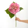 Filme Hidratante de Toque Realista Estilo Europeu Grande Hortênsia Flor Artificial Decoração de Arranjo de Flores para Sala de Estar Casamento Flores Artificiais Atacado