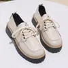 Zapatos de cuero para mujer de talla grande con punta redonda transfronterizos, nueva temporada primavera/otoño 2026, mocasines de moda europea y americana con suela gruesa y que aumentan la altura en stock