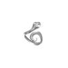 Anillo de acero inoxidable con forma de serpiente de moda para mujer, resistente a la decoloración, de nicho, de alta calidad, ligero, de lujo, estilo ins, anillo abierto de acero de titanio en oro de 18 quilates.