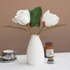 Flor de Magnólia Artificial de Cabeça Única com Toque de Luxo para Celebrações de Casamento, Paisagens Urbanas e Paisagismo de Jardins, Flores Artificiais para Atacado Transfronteiriço da Amazon